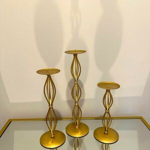 Candle holder gold set